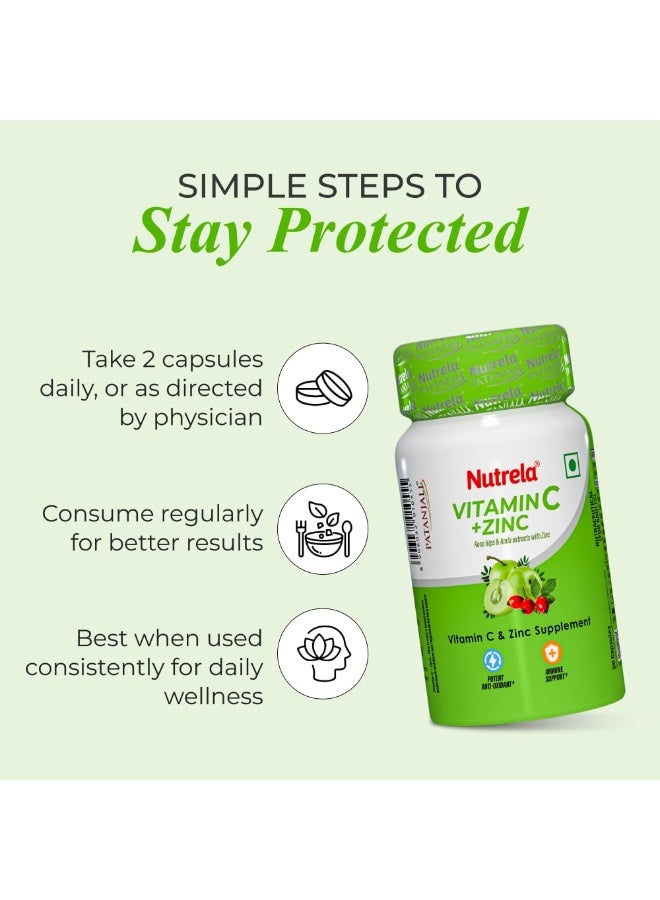 Nutrela Vitamin C and Zinc for Men & Women - 60 Capsules | Boost Immunity | Supports Energy | Antioxidant | Skin Care Supplement - Image 5